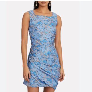 Brogger Vera Silk Viscose Jacquard Floral Mini Dress